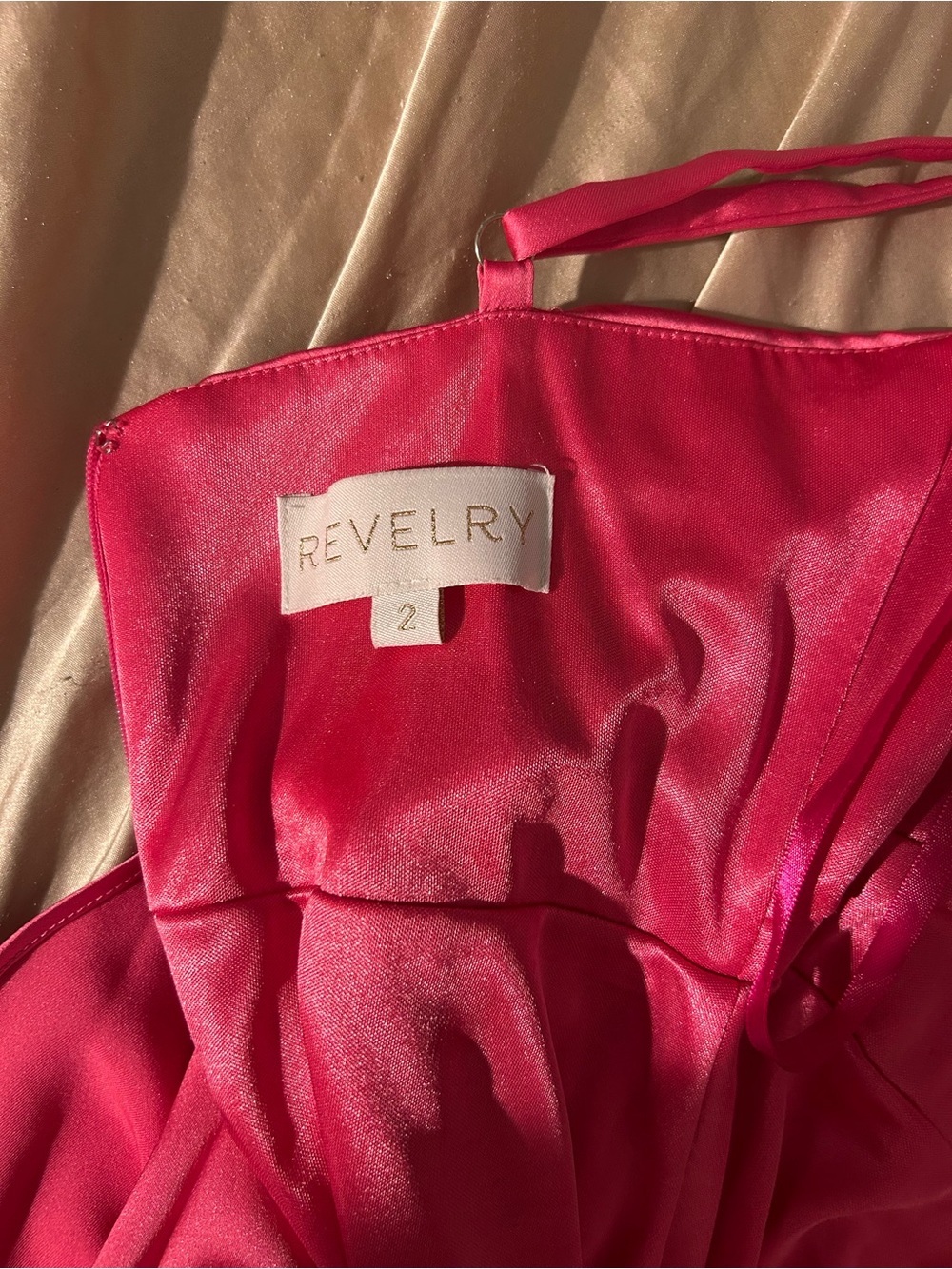 Revelry Vibrant Fuchsia Strapless Satin Dress